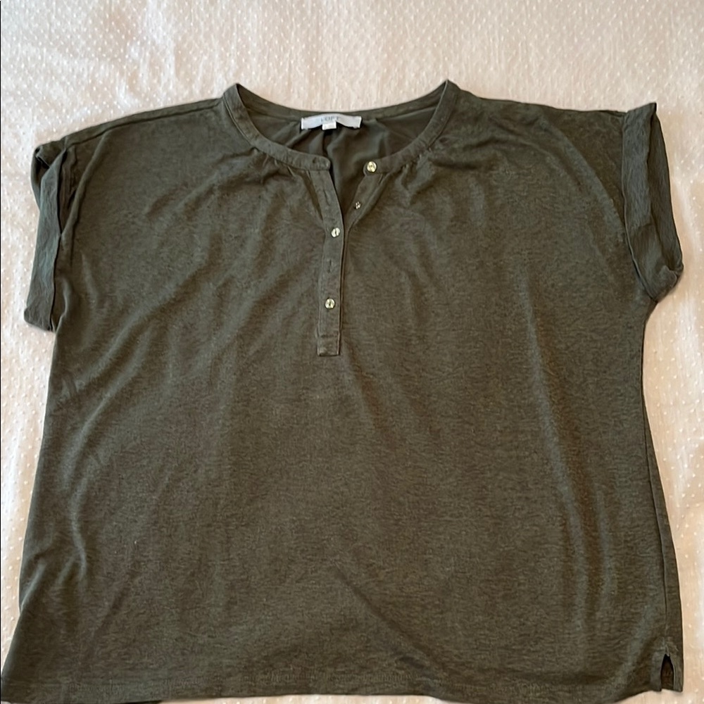 LOFT Dark Olive Short Sleeve Tee